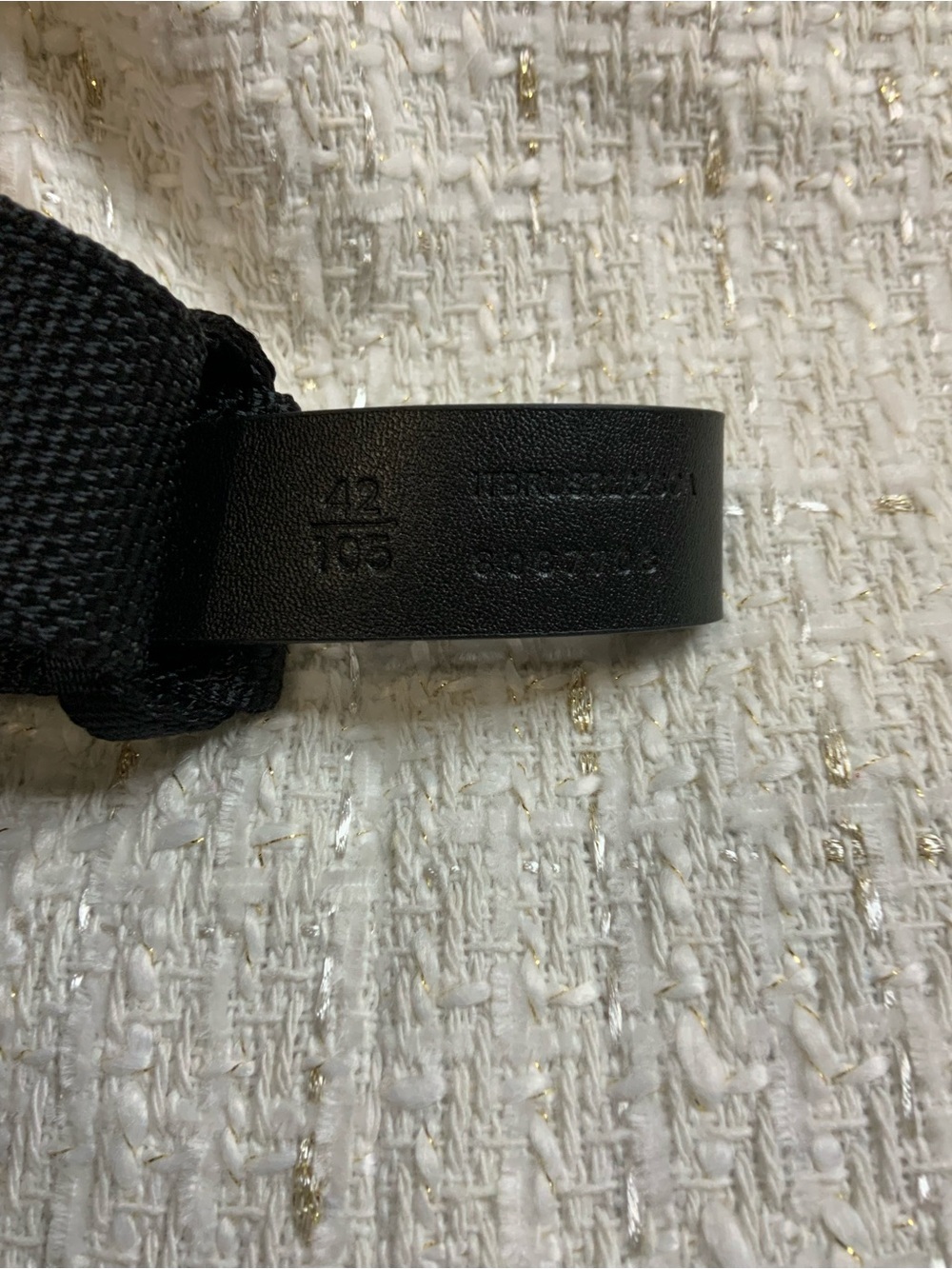 Burberry Black and White Webbing Belt with Brushed Silver Buckle - Picture 4 of 5